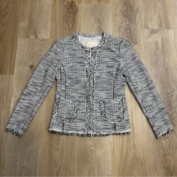 Rebecca Taylor Black and White Tweed Blazer - Picture 1 of 7